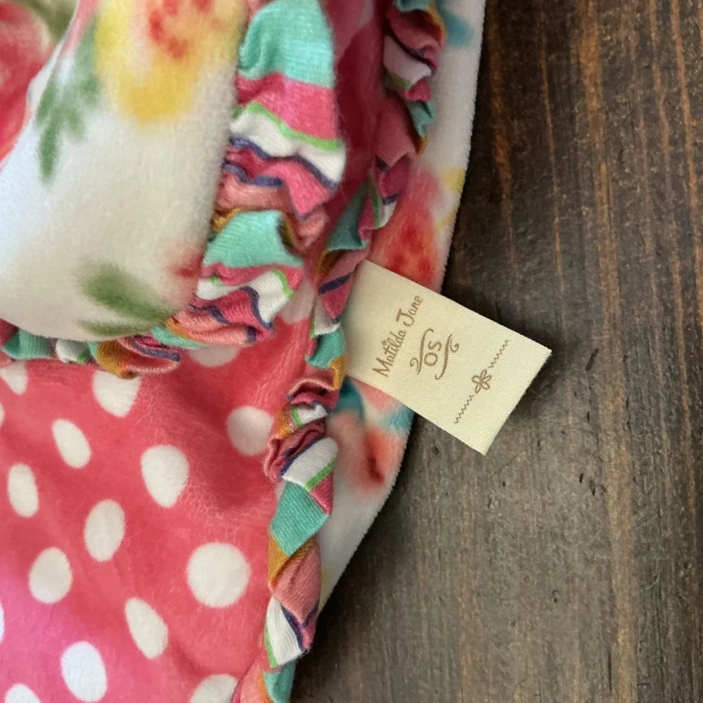 Matilda Jane Baby Milestone Blanket Pink Floral Polka Dot Ruffle Monthly 50x60‎